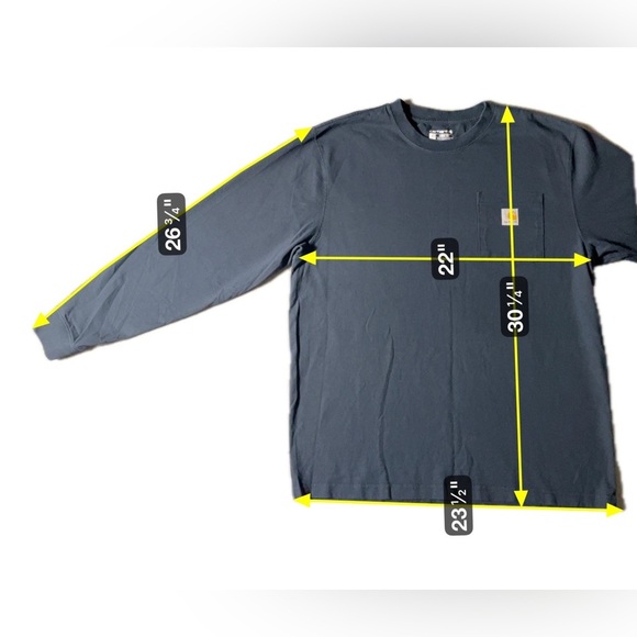 Carhartt Men’s Long Sleeve Shirt Large Blue Loose Fit Workwear Durable - Picture 3 of 4